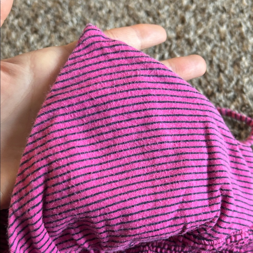 Y2K PINK Victoria's Secret Striped Ruffle Sleep Chemise in Hot Pink & Dusty Blue - Picture 5 of 6
